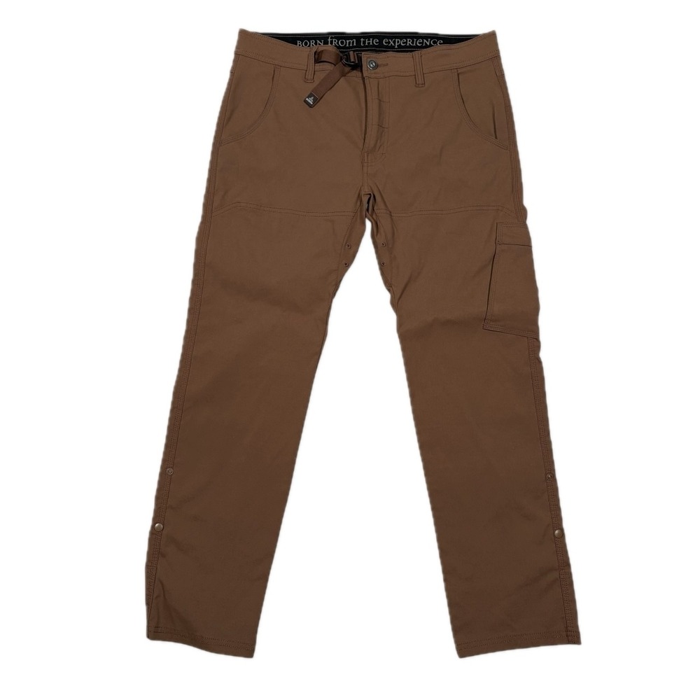 Prana Stretch Zion Pants Mens 34x28.5 Cargo Nylon Straight Fit Sepia Hiking - Picture 3 of 15